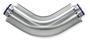 Zur Geräuschreduzierung in runden Luftleitungen, flexibel biegbare Konstruktion aus Aluminium