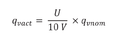 Berechnung Volumenstromistwert bei 0 – 10 V
