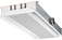 Super flat active chilled beam with two-way air discharge and horizontal heat exchanger, suitable for grid ceilings with grid size 600 or 625